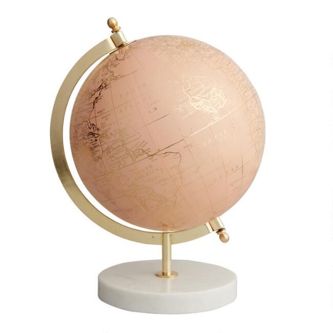 Blush Globe on Marble Stand | World Market
