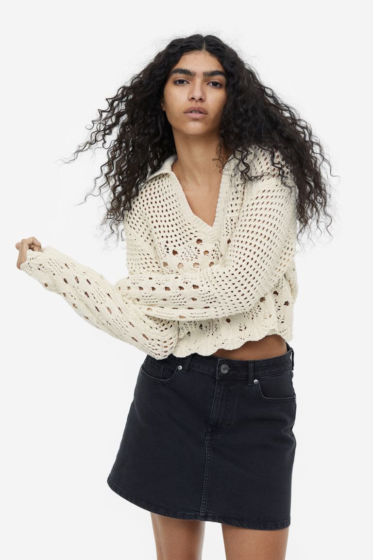 Pointelle-knit Cotton Sweater | H&M (US + CA)