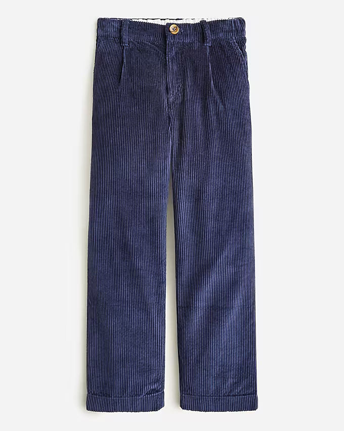 Kids' wide-wale pleated corduroy pant | J. Crew US