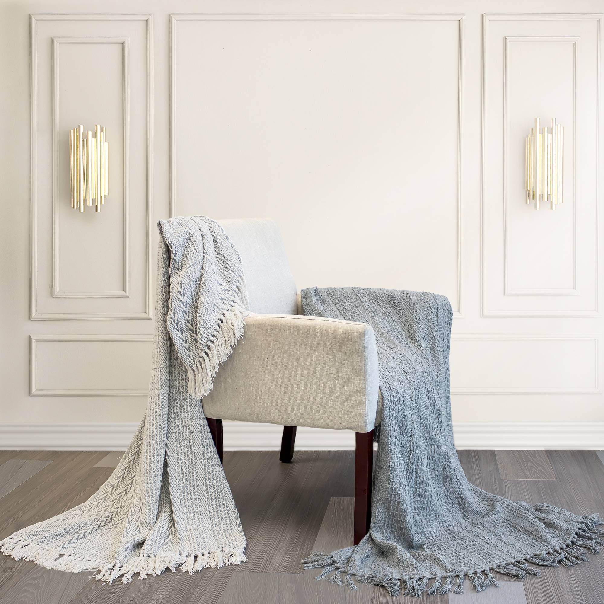 Modern Threads Batik 100% Cotton Throw Blanket with Fringe, 50" x 60", Gray, 2 Pack | Walmart (US)