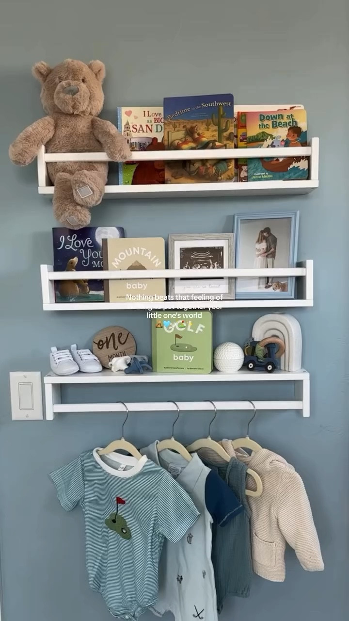 Nest with me 🍼🩵🧺 Part two of creating our
dream nursery!! Assembling baby’s bookshelves
and hanging wall decor!

Find all the links on our Amazon storefront 🔗

Golf themed nursery
#dreamnursery #babyboysroom #nurseryshelf #amazonstorefront #golfnursery

#LTKHome #LTKStyleTip #LTKBump
