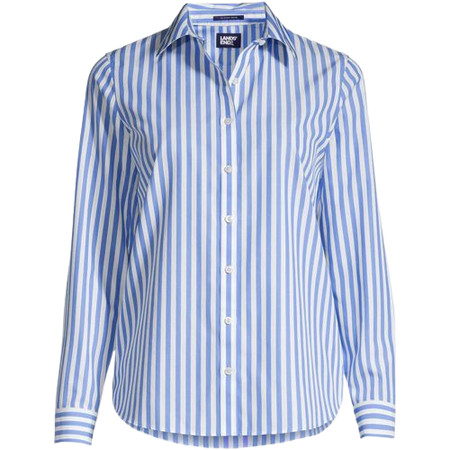 Women's Wrinkle Free No Iron Button Front Shirt | Lands' End (US)