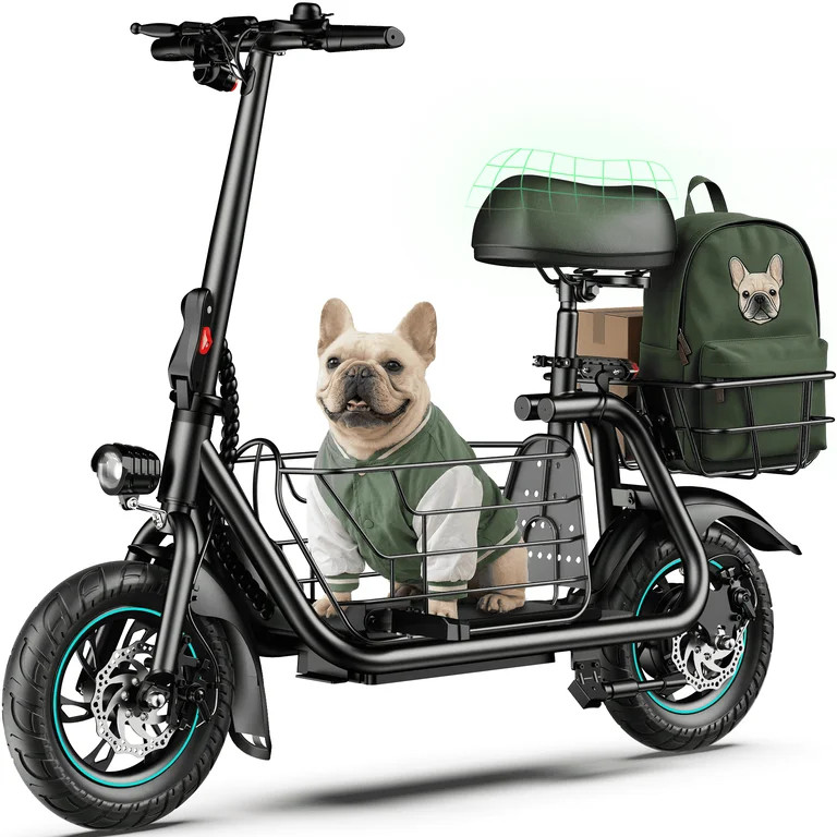 MIHOVER 550W Pet Friendly Electric Scooter with Seat for Small Dogs, 12" Electric Scooters for Ad... | Walmart (US)