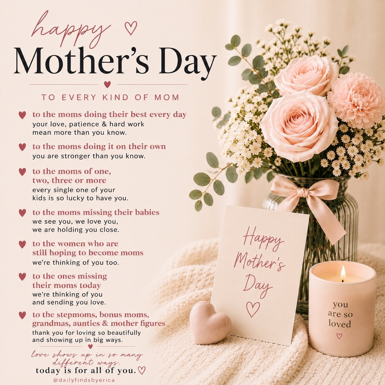 Happy Mother’s Day ❤️

Send this to someone you’re thinking of today 💗

#MothersDay
#HappyMothersDay
#Motherhood

#LTKMothersDay