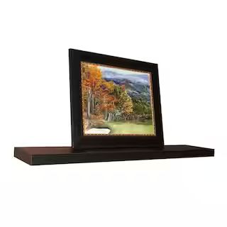 48 in. W x 10.2 in. D x 2 in. H Espresso MDF Large Floating Wall Shelf | The Home Depot