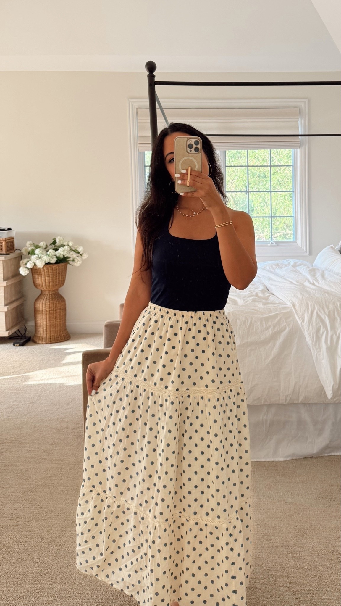 Polka dot tiered skirt on sale now from Abercrombie!

#LTKootd