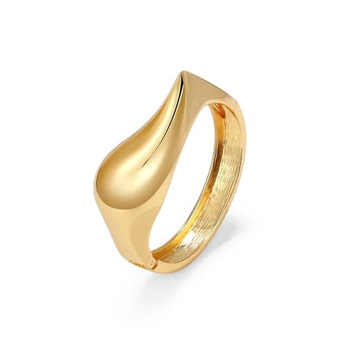 Elegance 11 designs Chunky Gold Bangle Bracelet For Women Trendy Hinged Cuff Gold Cuff Bracelets Open Wide Waterdrop Bangle Jewelry | Amazon (US)