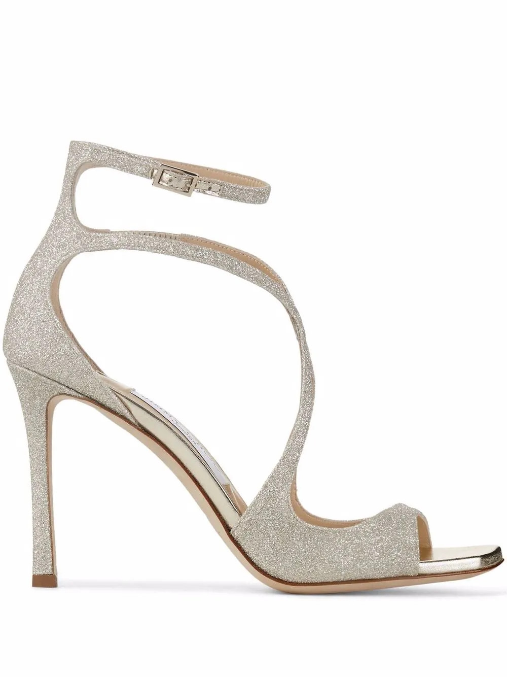 Jimmy Choo Azia 95mm Glitter Sandals - Farfetch | Farfetch Global