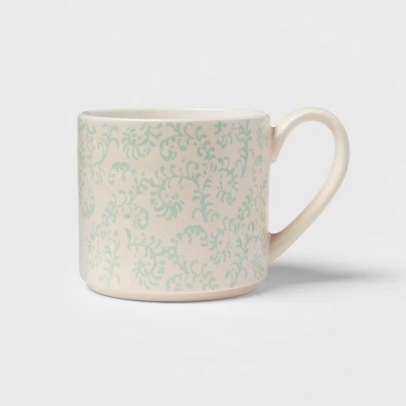 15oz Stoneware Radhika Print Mug Green - Threshold™ | Target