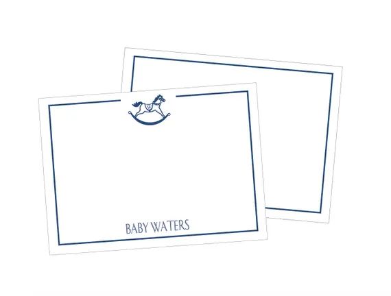 Baby boy stationery baby stationery Monogrammed stationery set baby boy notecards Rocking horse s... | Etsy (US)