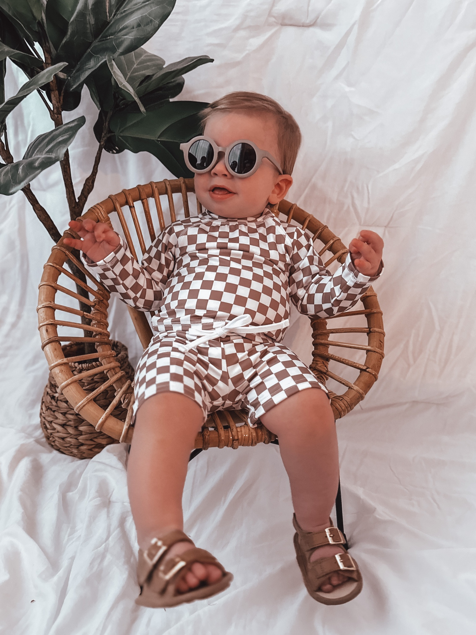 Follow us on Instagram for more outfit inspo @tayyy813

Age in Photo: 11M
Shirt Size: 18M
Top Size: 18M
Bottoms Size: 6-12M
Shoe Size: 4

baby boy outfit, cute baby clothes, baby fashion, baby style, baby boy style, beanie, baby boy fashion, 11 months, smiley, aesthetic baby, neutral baby clothes, beige baby clothes, baby swimwear, checkered, checkerboard

#LTKswim #LTKbaby #LTKkids