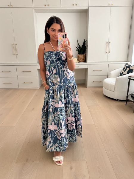 Wearing an XS in this floral maxi dress from @vineyardvines. This has a smocked back and fully adjustable straps and is so comfortable! Runs true to size 
#EDSFTG #ad 

#LTKSeasonal #LTKStyleTip