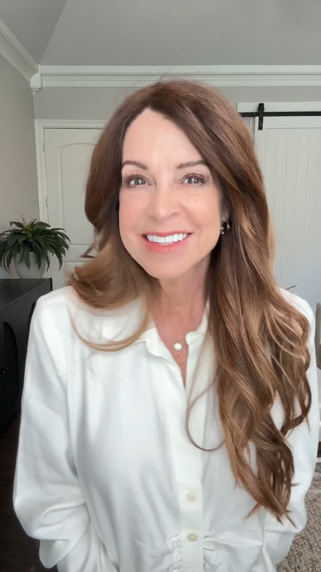 Easy, natural makeup look using all drugstore makeup from L’Oreal. Eyeshadow sticks, mascara, hydrating foundation, mascara. I wear shade 2.5C foundation. I used taupe eyeshadow on my lid and blended out with cranberry. First prep skin with Triple Lift anti-aging serum and moisturizer .

#LTKOver40 #LTKgrwm #LTKBeauty