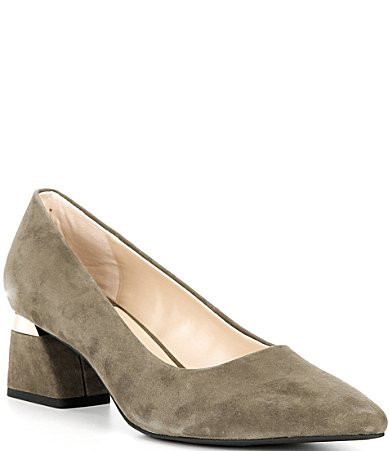 Alex Marie Gladdis Suede Block Heel Pumps - 9.5 | Dillard's