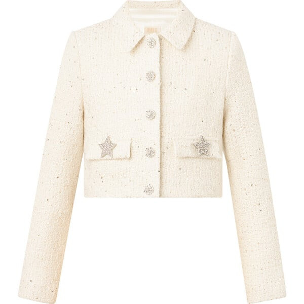 Odelia Tweed Jacket, Creme | Maisonette