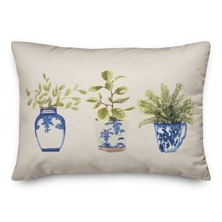 Potted Plants Blue White 14" x 20" Throw Pillow | Michaels Stores