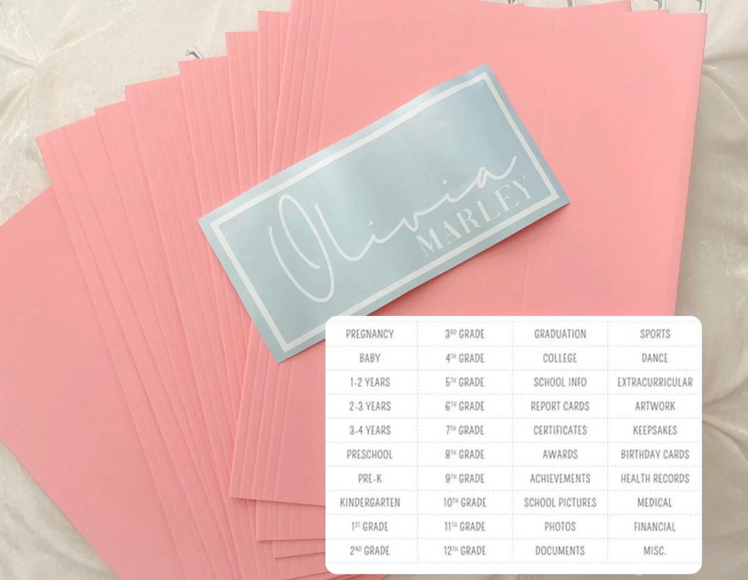 Box NOT Included DIY Kit Only 25 Folders and One Name Vinyl Sticker - Etsy | Etsy (US)