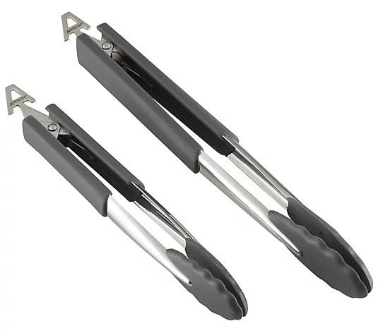 Anolon SureGrip Nonstick Nylon Locking Tongs Set 2-Piece | QVC