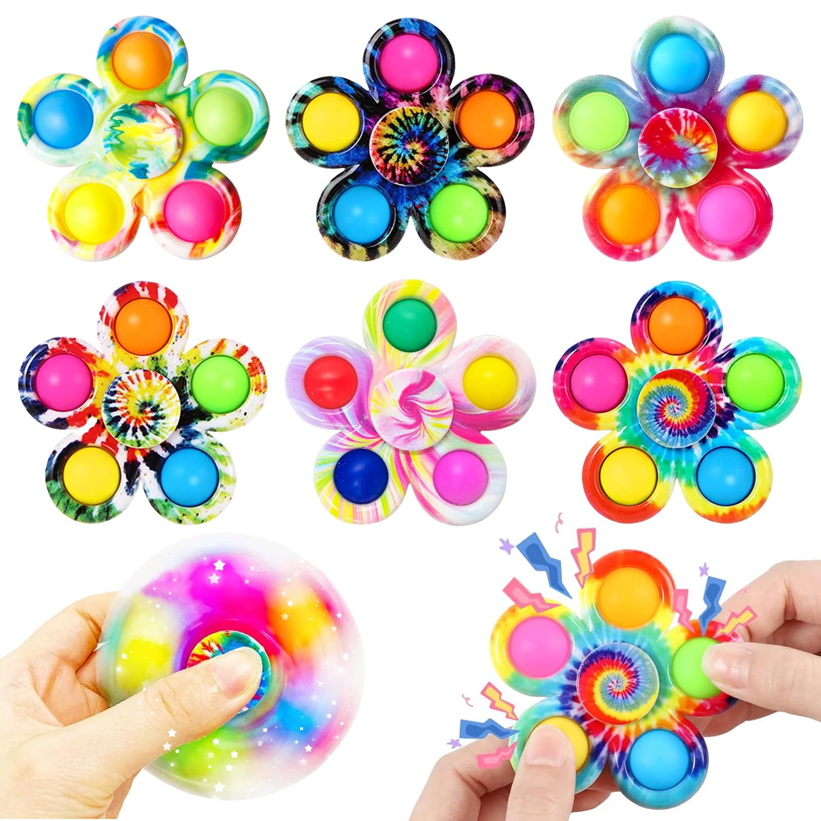 6PCS Fidget Spinner Set, Great Sensory Toys for Kids 4-12, Anxiety Relief for Boys and Girls, Per... | Amazon (US)