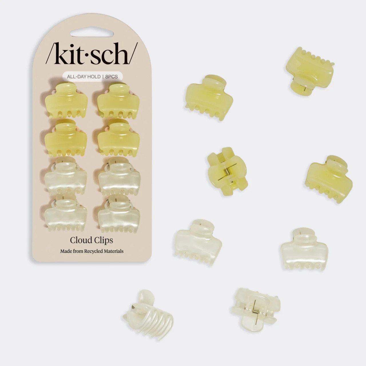 Pearlized Cream & Butter Yellow Jelly Cloud Clips - Mini | Kitsch