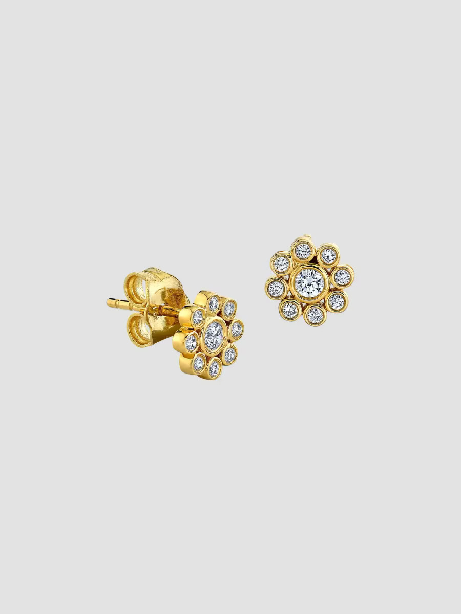 Women's 14K Yellow Gold & Diamond Flower Single Stud Earring - Gold | Saks Fifth Avenue