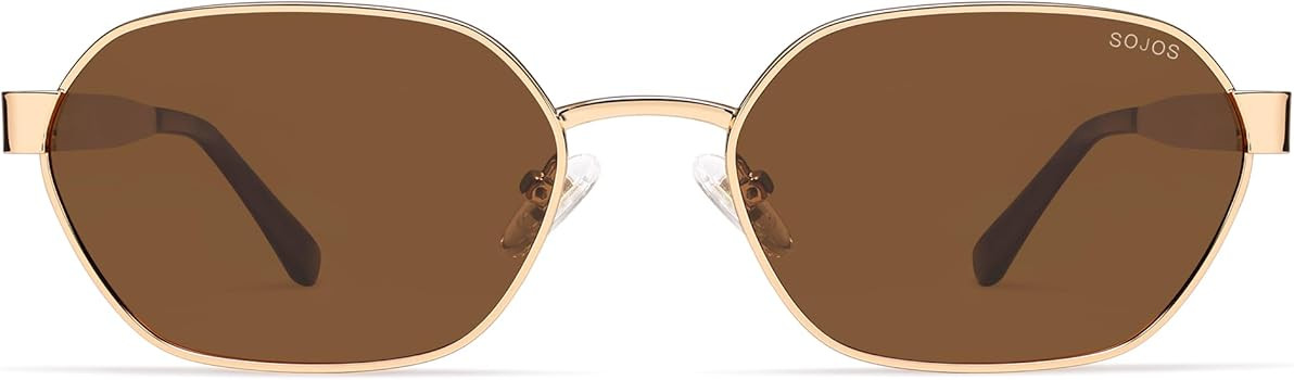 SOJOS Trendy Polarized Hexagon Sunglasses for Women Men, UV400 Retro Rectangle Shades SJ1238 | Amazon (US)