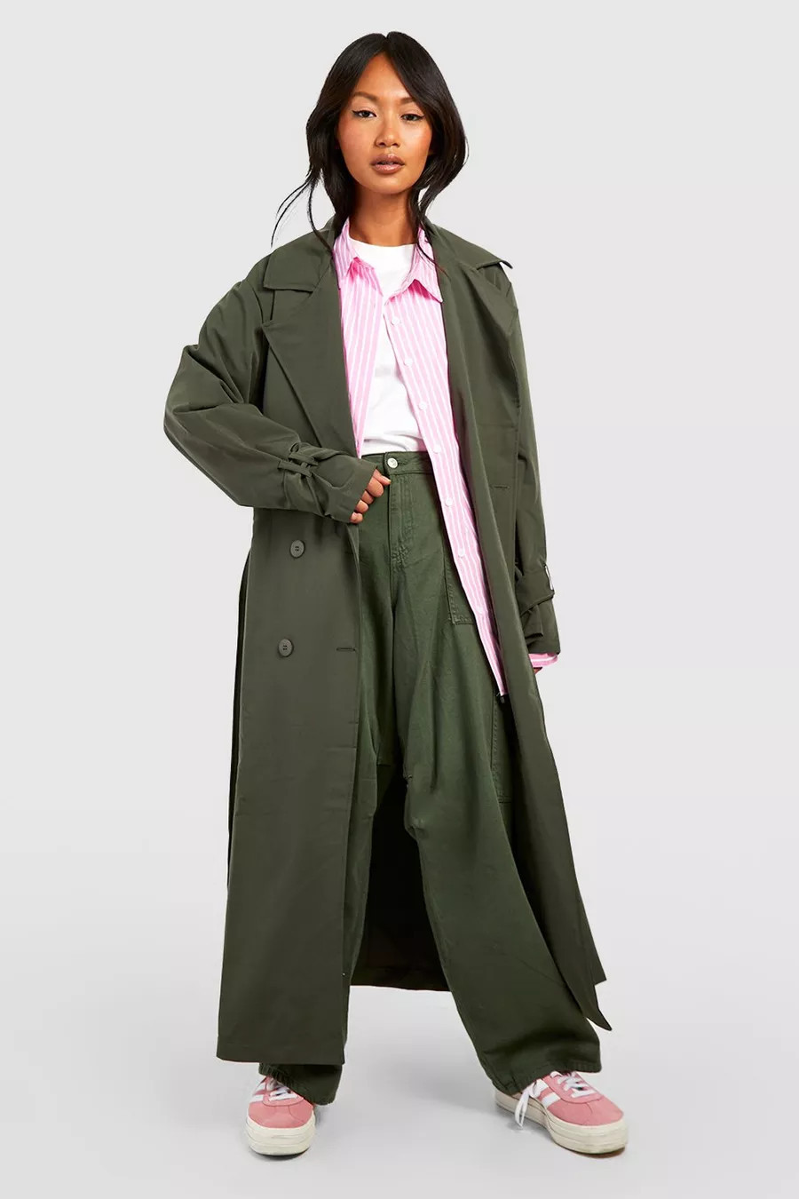 Belted Cuff Detail Trench Coat | boohoo (US & Canada)