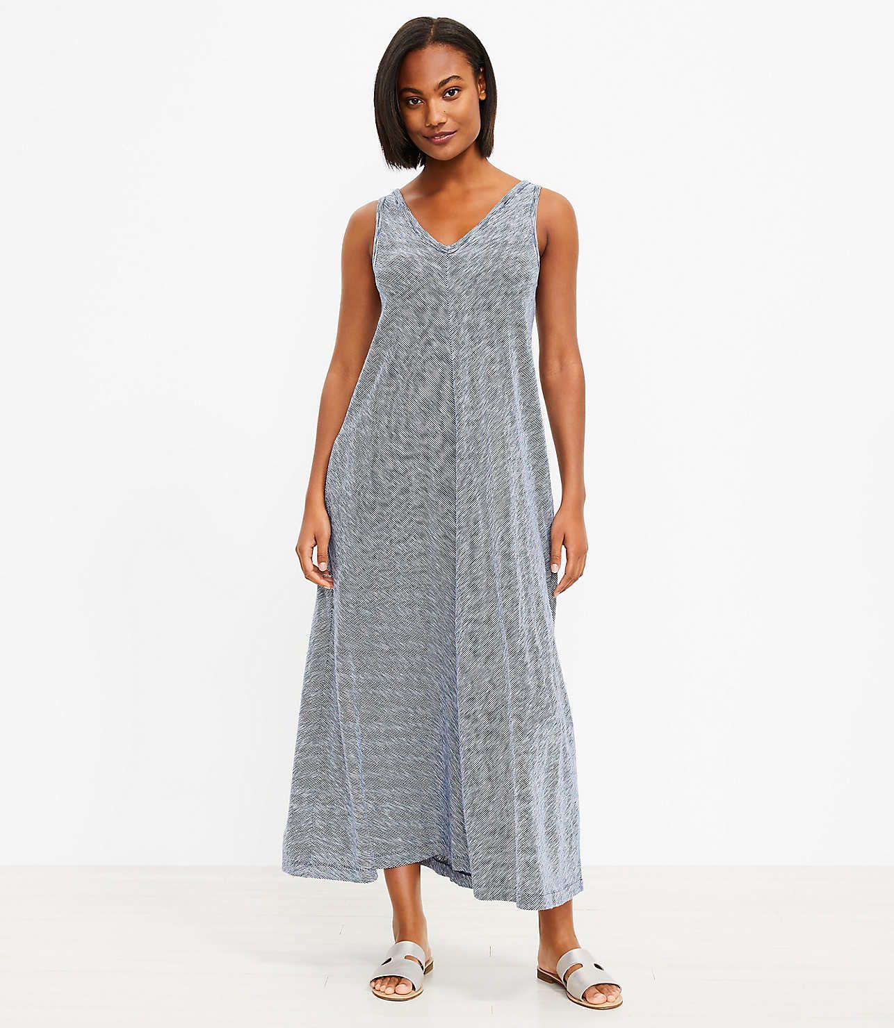 Lou & Grey Striped Softserve Slub Pocket Maxi Dress | LOFT