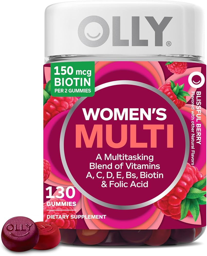 OLLY Women's Multivitamin Gummy, Vitamins A, D, C, E, Biotin, Folic Acid, Adult Chewable Vitamin,... | Amazon (US)