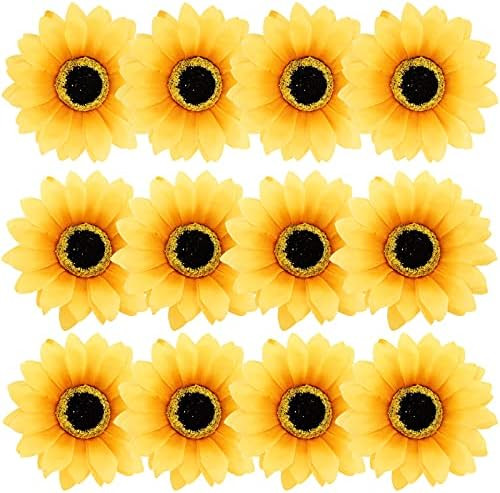 12 Pieces Sunflower Hair Clips Alligator Pins Accessories 3.9 inches for Wedding Party Boho Beach... | Amazon (US)