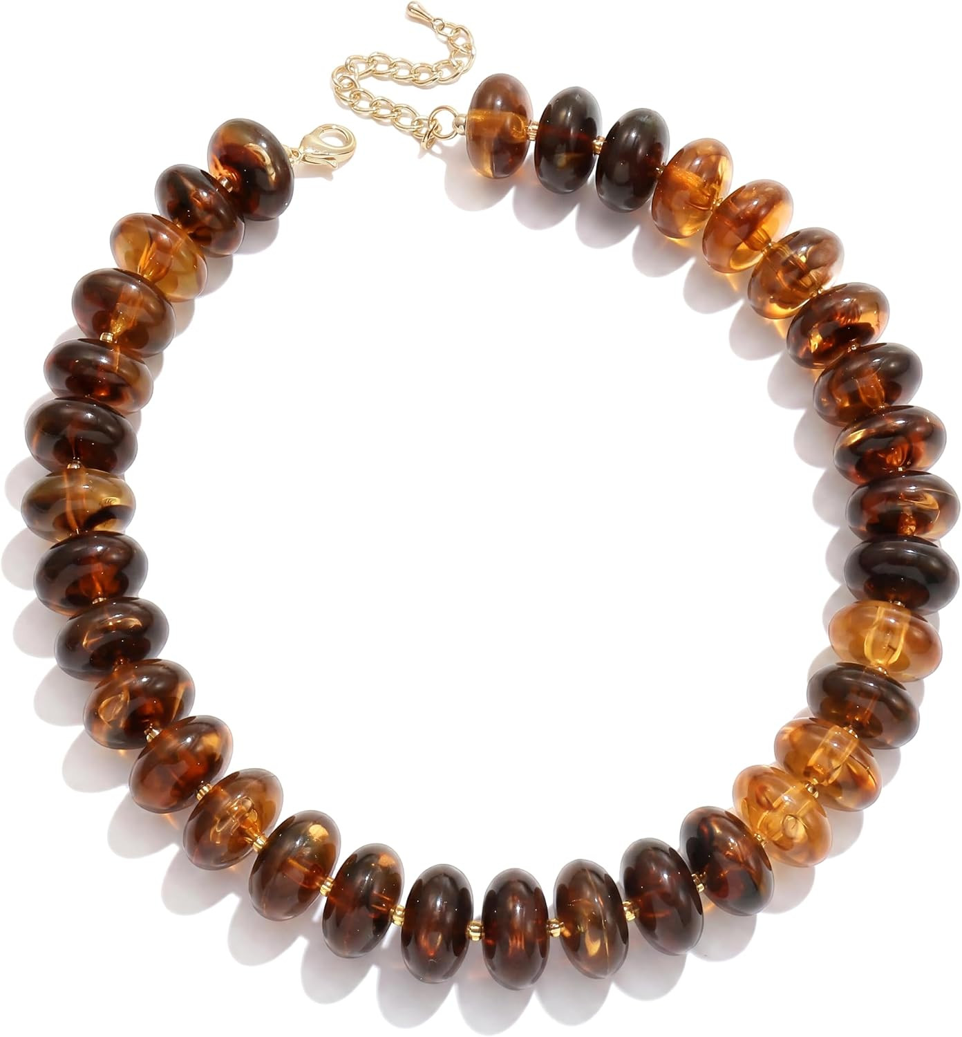 Colorful Chunky Beaded Necklace for Women,Thick Acrylic Disc Bead Choker Statement Necklace Cute Trendy Necklaces Jewelry Gifts for Women | Amazon (US)