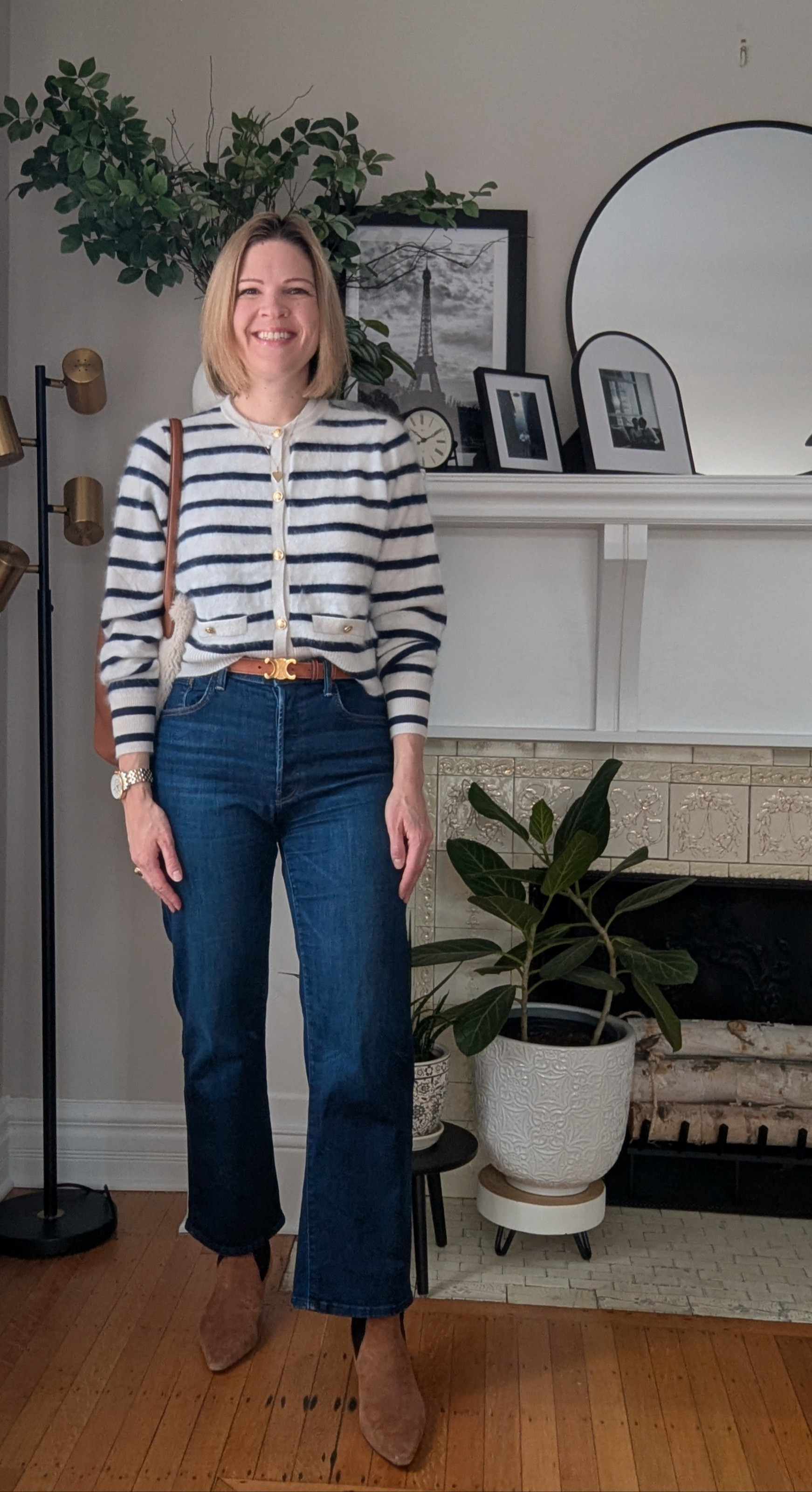 Neutral stripe casual work wear 

#LTKMidsize #LTKWorkwear #LTKStyleTip