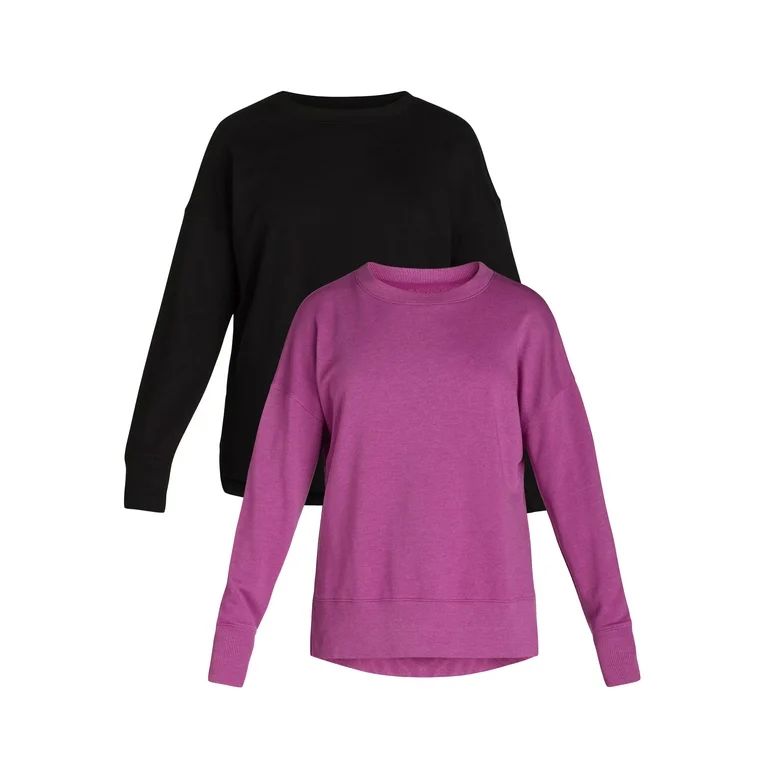 Time and Tru’s Women’s Crewneck Sweatshirt with High Low Hem, 2-Pack, Sizes XS-XXXL - Walmart... | Walmart (US)