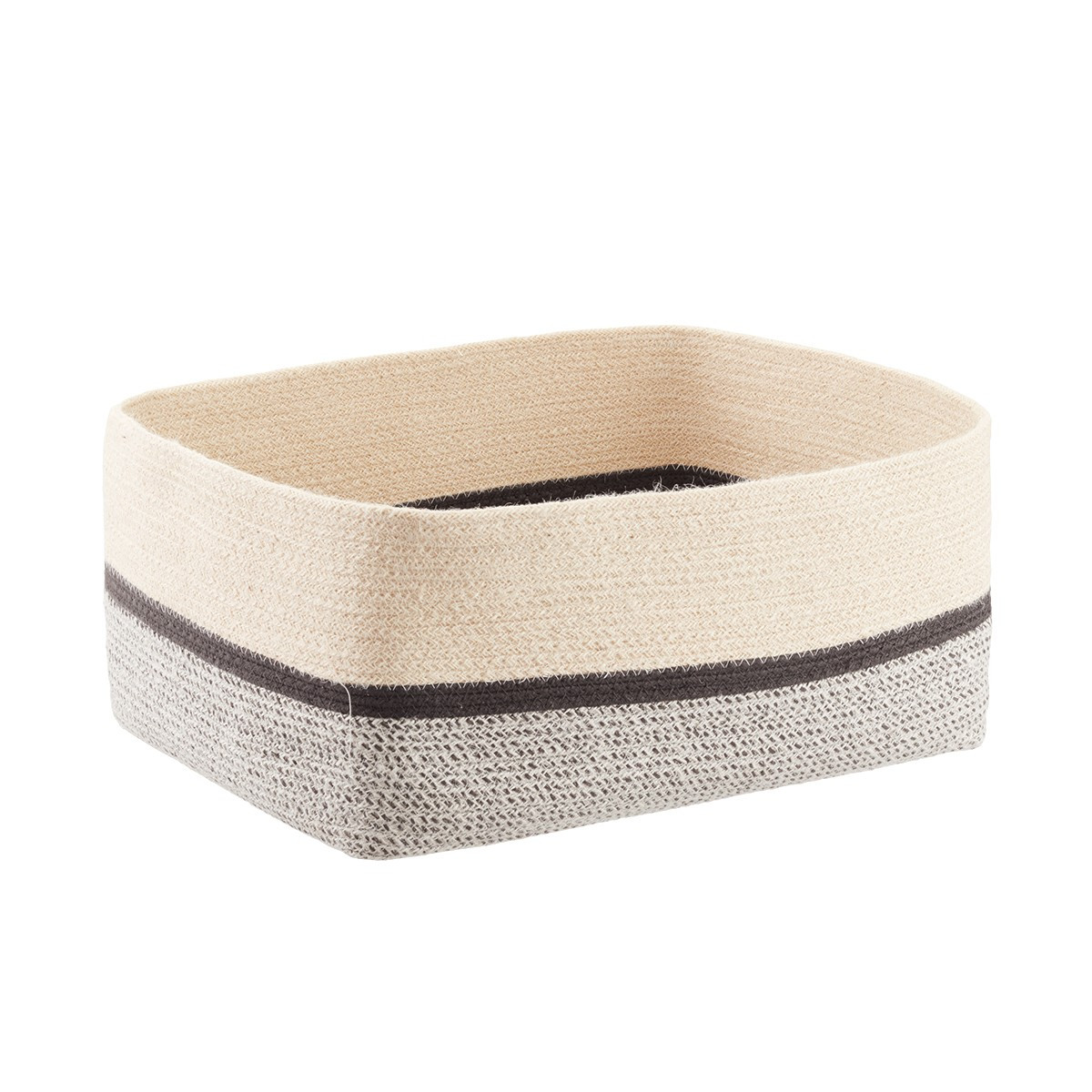Large Nova Woven Storage Bin Grey/Natural | The Container Store