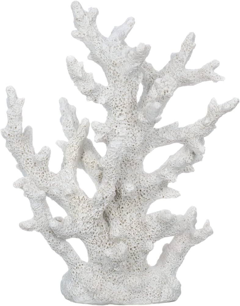 Decorative Sea Coral - White Stony Coral 9.5in H x 7.5in W x 3.5 in - Faux Coral Reef Décor - Re... | Amazon (US)