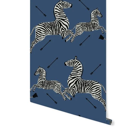 Zebra Removable Wallpaper- JUMPING ZEBRAS- Simply Peel and Stick!  Self- Adhesive Fabric, Reposit... | Etsy (US)