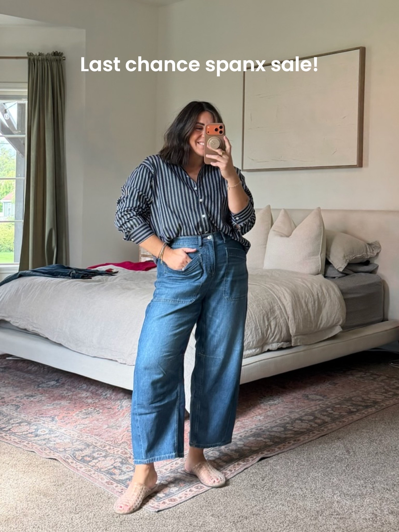 The cutest oversized button up top perfect for work/teacher outfit. Paired with the lightest denim you'll own. L top, L petite jeans

#LTKSaleAlert #LTKMidsize #LTKWorkwear