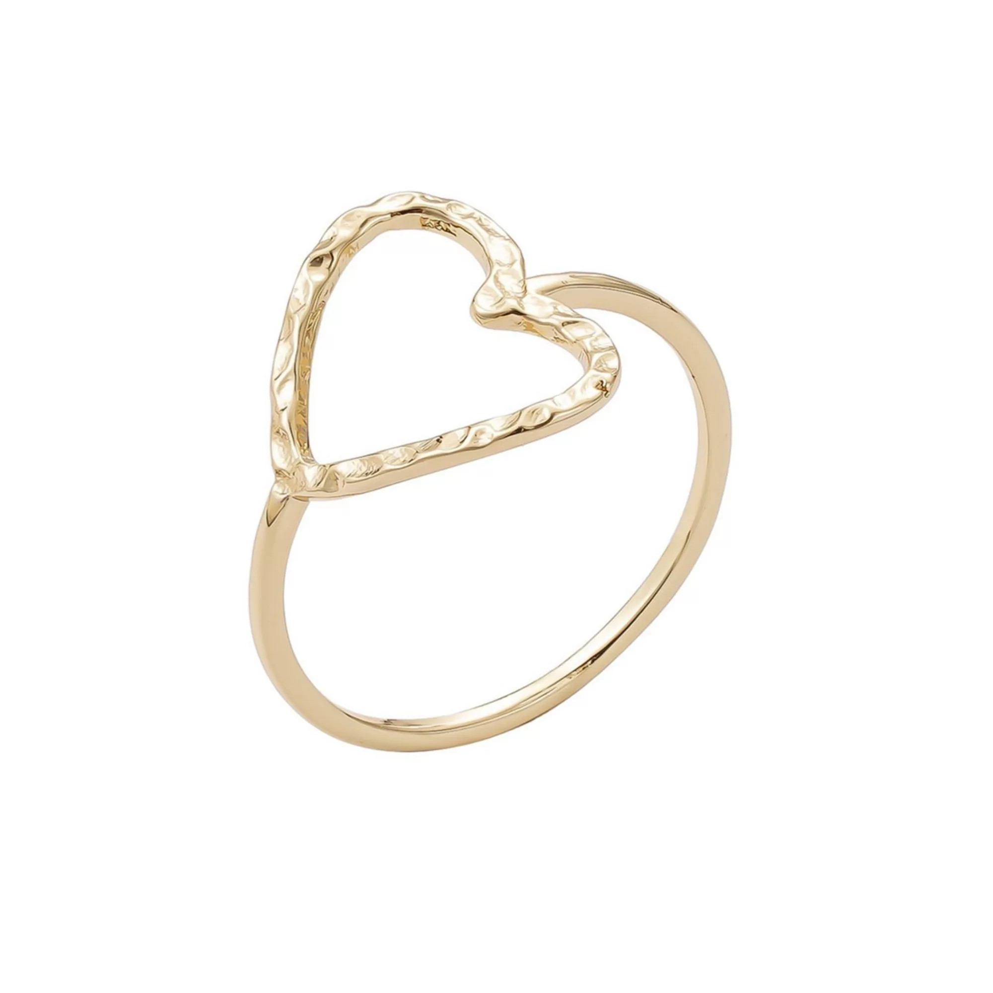 Adornia 14k Gold Plated Hammered Open Heart Ring | Kohl's