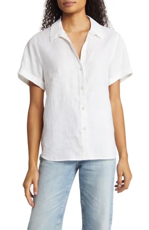 Tommy Bahama Costalina Linen Camp Shirt in White at Nordstrom, Size X-Small | Nordstrom