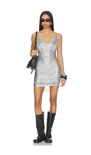 Bronya Mini Dress in Gunmetal | Revolve Clothing (Global)