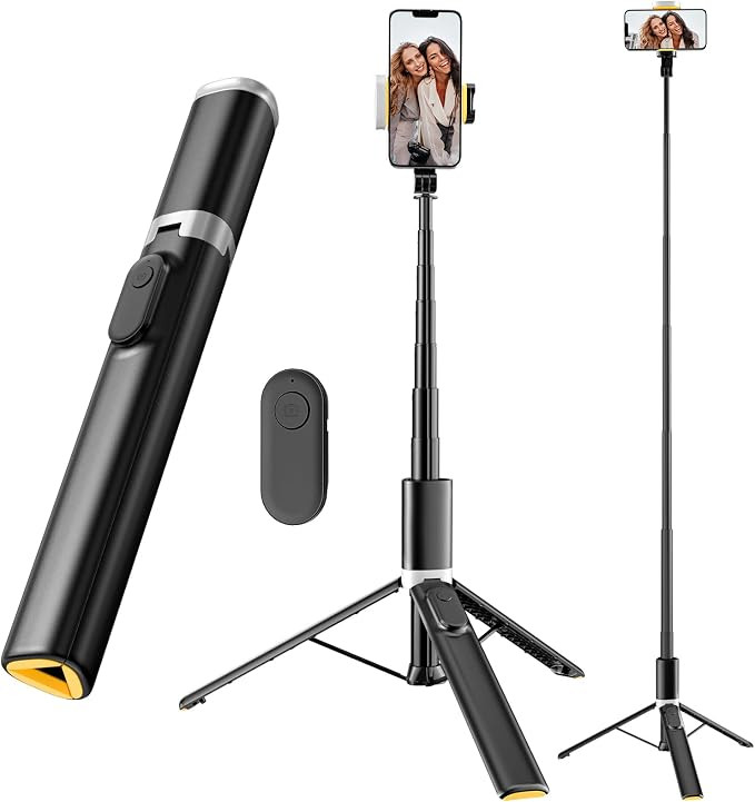 Avaspot 63" Selfie Stick Tripod, All-in-one Extendable Aluminum Phone Tripod Stand, with Wireless... | Amazon (UK)