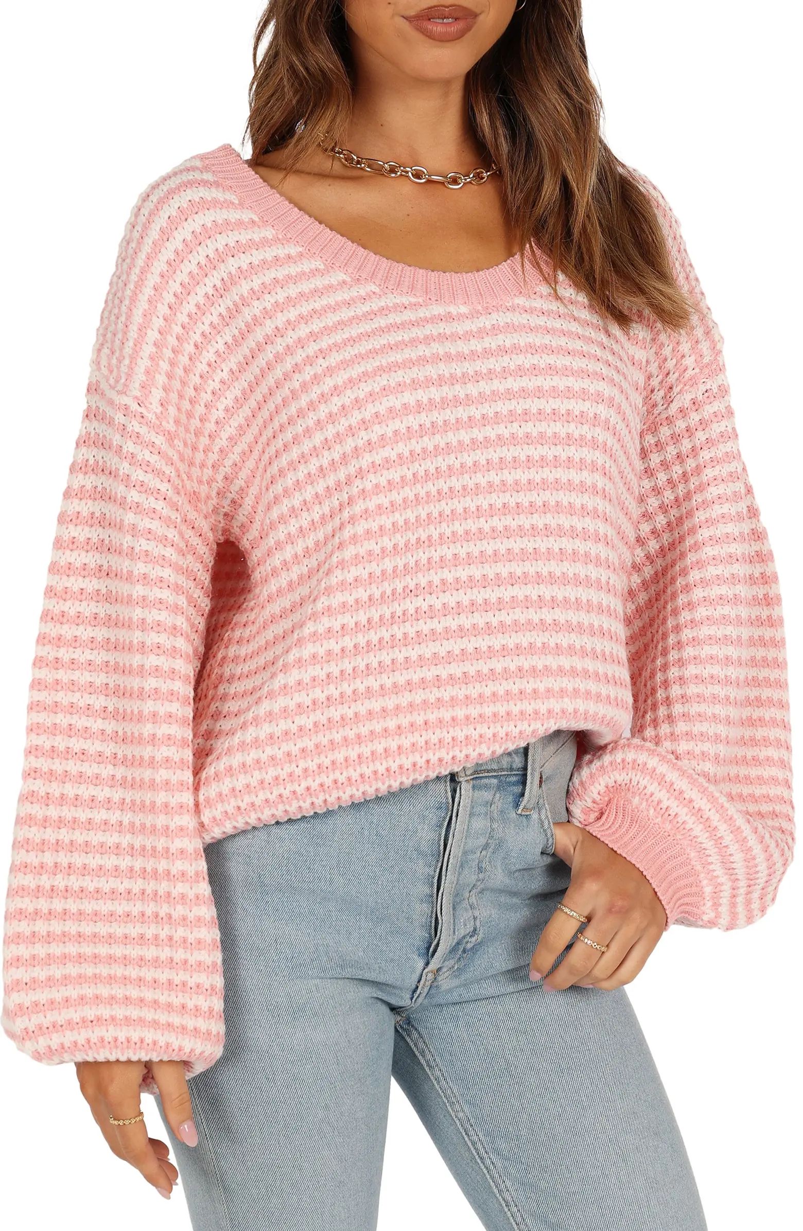 Becca Stripe One-Shoulder Sweater | Nordstrom