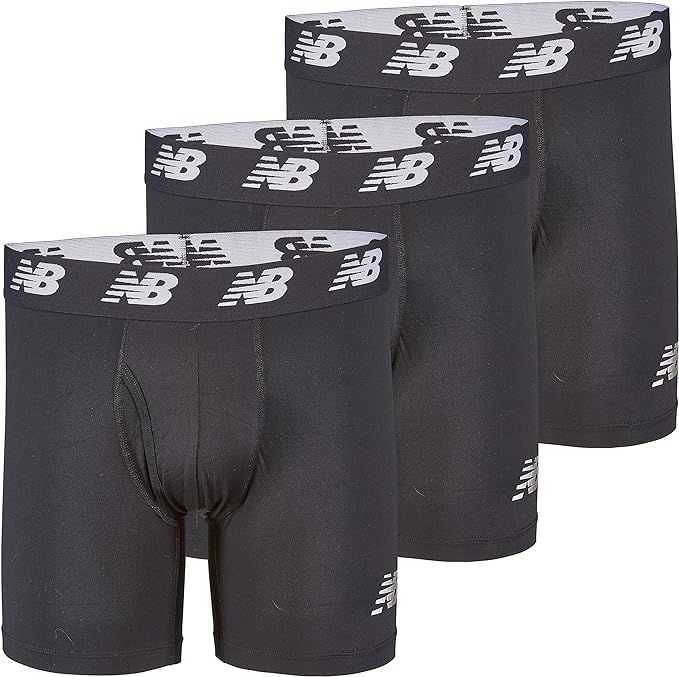 New Balance Men's 6" Boxer Brief Fly Front with Pouch, 3-Pack | Amazon (US)