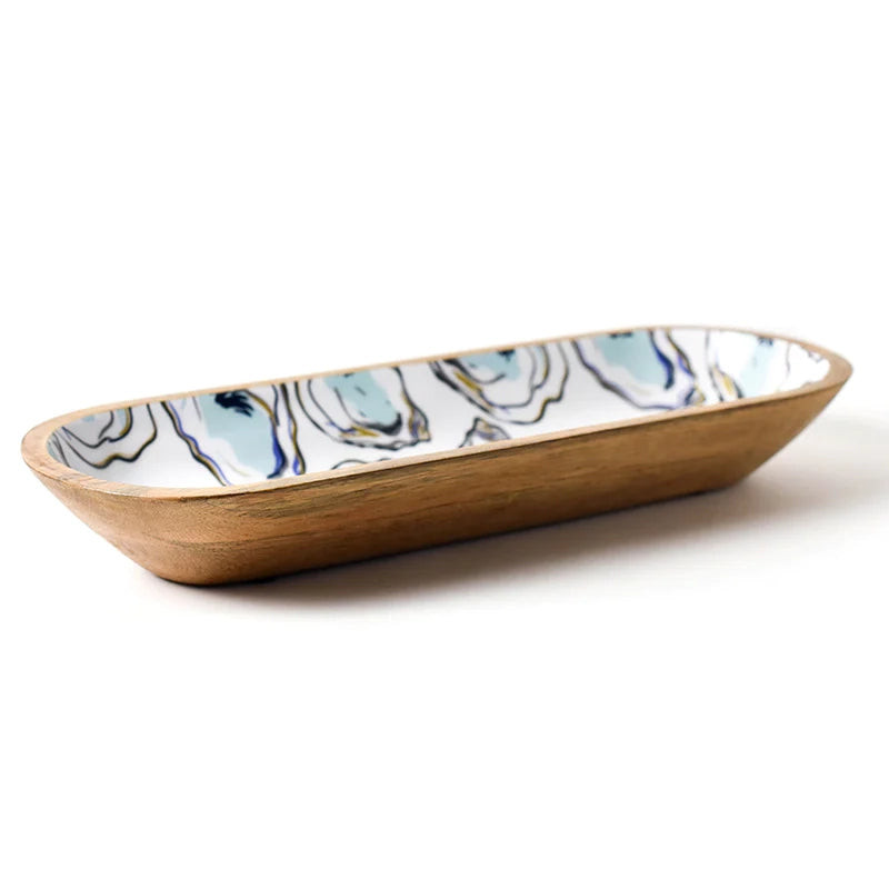 Oyster Wooden Dough Bowl | Coastal Bleu
