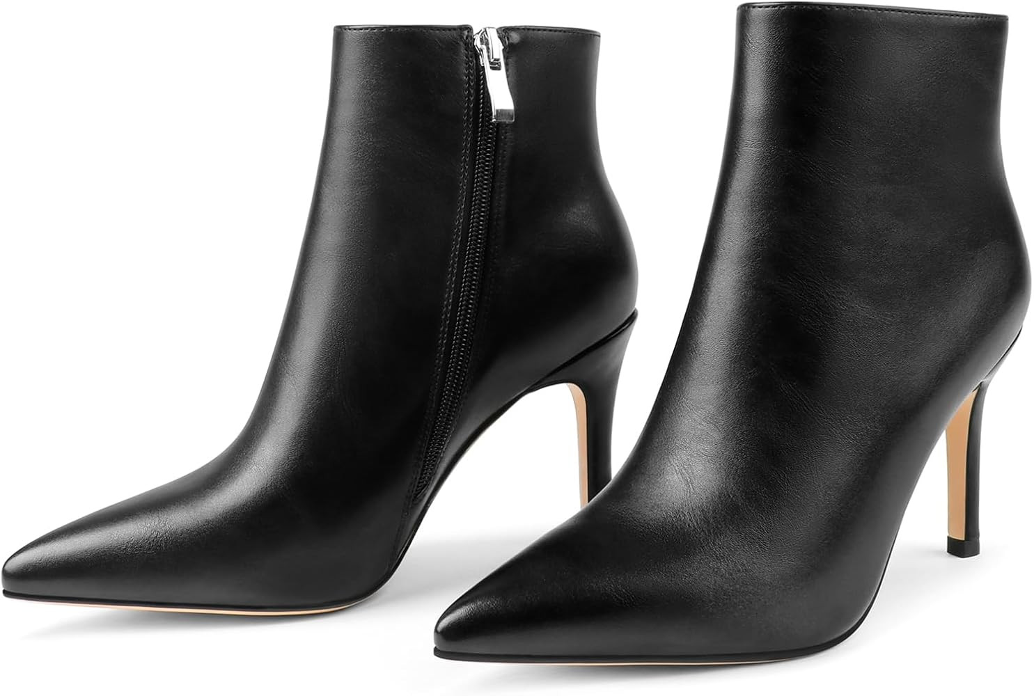 JOY IN LOVE Women's Ankle Boots Middle Heel Pointed Toe Stiletto Boots | Amazon (US)