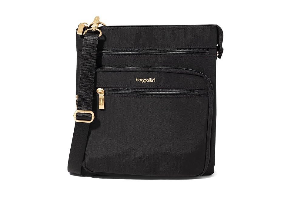 Baggallini Out and About Crossbody Cross Body Women's Handbags Black with Gold Hardware, Nylon | Zappos
