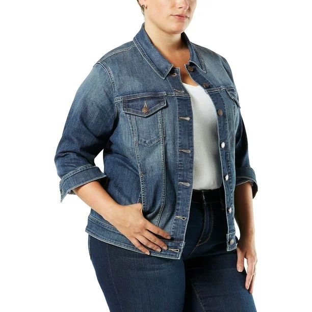 Signature by Levi Strauss & Co. Women's Plus Size Denim Trucker Jacket | Walmart (US)