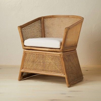 Selma Wicker Barrel Chair with Cushion Ivory - Opalhouse™ designed with Jungalow™ | Target