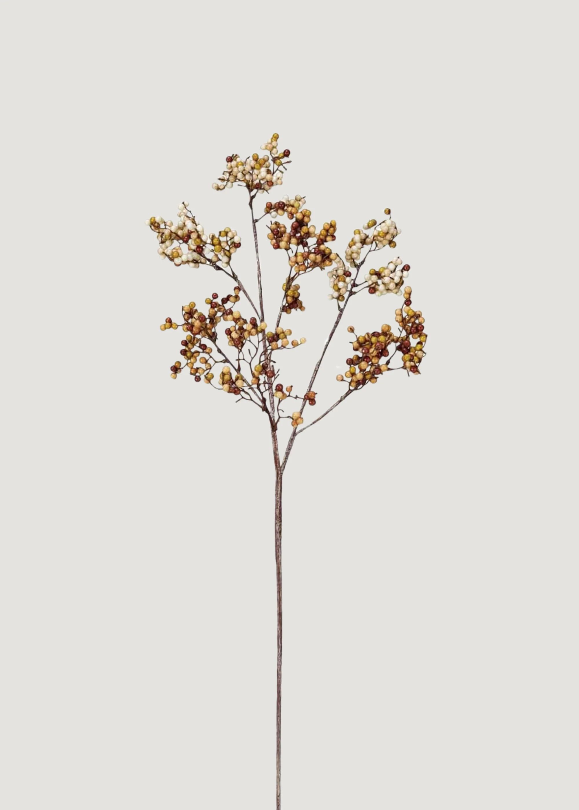 Cream and Tan Artificial Fall Berry Branch - 38.25" | Afloral