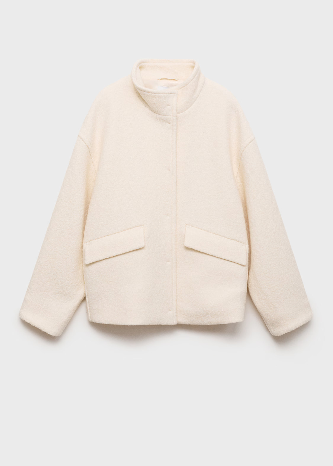Turtleneck wool jacket - Women | MANGO United Kingdom | MANGO (UK)